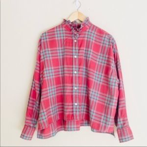 Isabel Marant Etoile Pink Plaid Shirt SZ 8/38